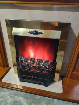 Estufa eléctrica mueble madera