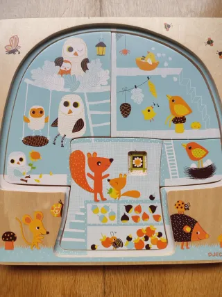 Puzzle madera Djeco Chez-nut 3 capas