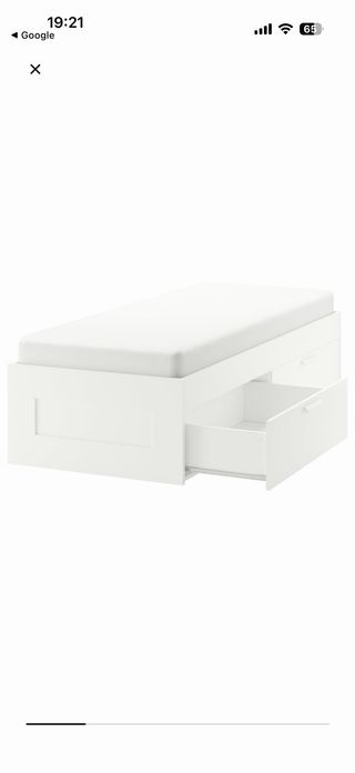 Cama Ikea Brimnes 90x200cm Blanca Colchon y Somier