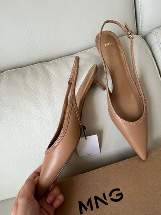 Zapatos Mango Talla 39 Slingback Tacón Bajo