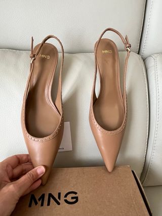 Zapatos Mango Talla 39 Slingback Tacón Bajo