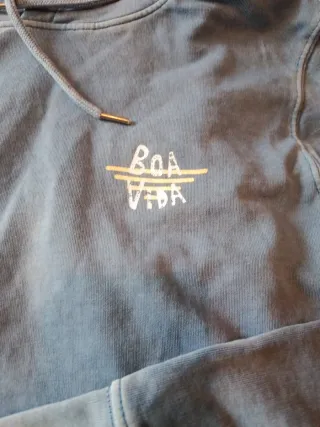 Sudadera con capucha azul mujer