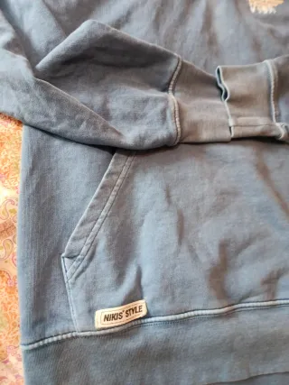 Sudadera con capucha azul mujer