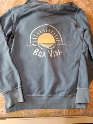 Sudadera con capucha azul mujer