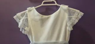 Vestido de ceremonia blanco y azul