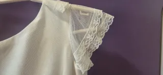 Vestido de ceremonia blanco y azul