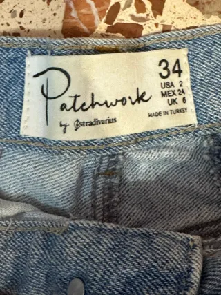 Vaqueros Stradivarius Patchwork Talla 34