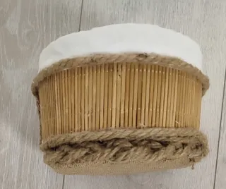 Cesta/pongotodo bambú y yute artesanal