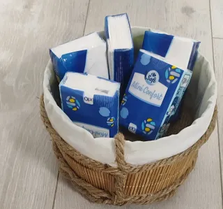 Cesta/pongotodo bambú y yute artesanal