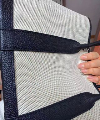 Bolso de Lona Jardín Beige/Negro