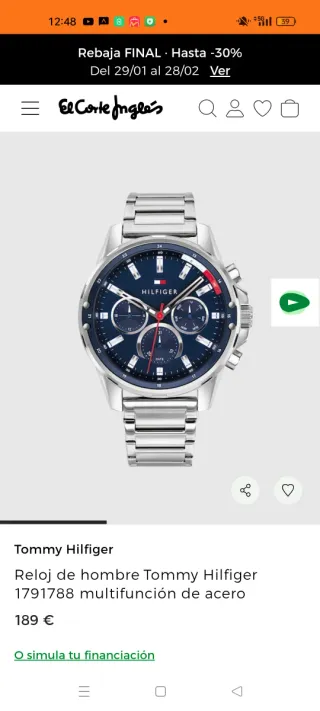 Reloj Tommy Hilfiger perfecto estado