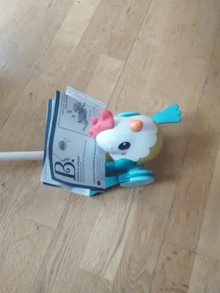 Gallina andadora con palo