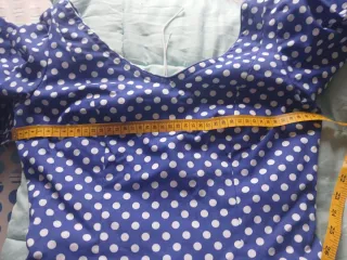 Traje de flamenca gitana azul y blanco