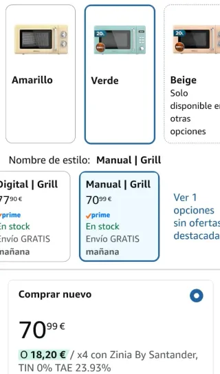 Microondas Cecotec Proclean 3110 Retro Green