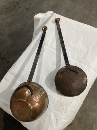 2 Mestoli Rame Antico lunghezza  65 cm