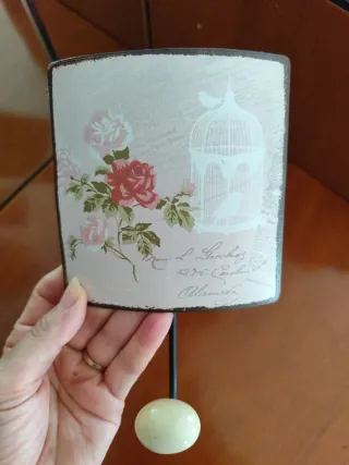 Colgador vintage flores y jaula