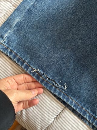Pantalón vaquero denim ancho Talla L