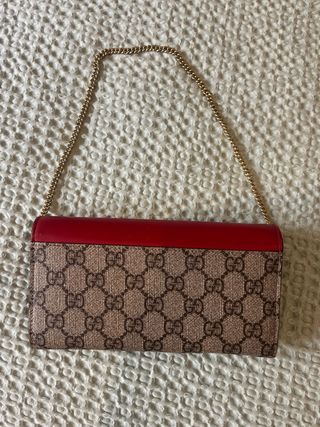 Monedero Gucci Beige y Rojo