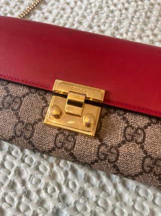 Monedero Gucci Beige y Rojo