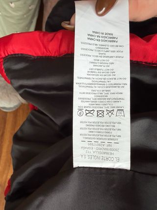 Plumífero Rojo Fórmula Joven Talla M NUEVO