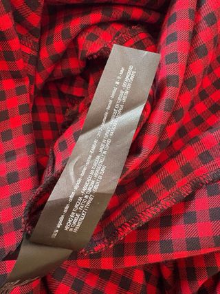 Vestido largo cuadros rojo negro camisa Zara S