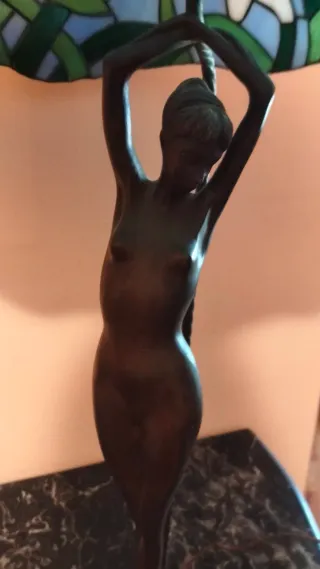 Lampada Liberty Tiffany Vetro e Bronzo