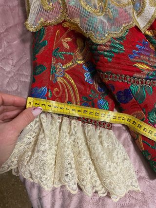 Traje de Fallera Rojo y Multicolor