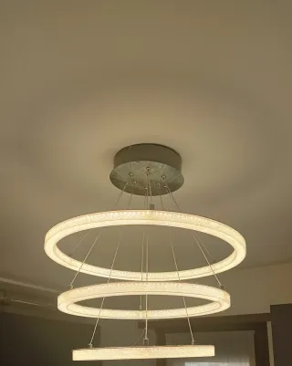 Lampadario Shokia Cerchi LED Vetro Metallo