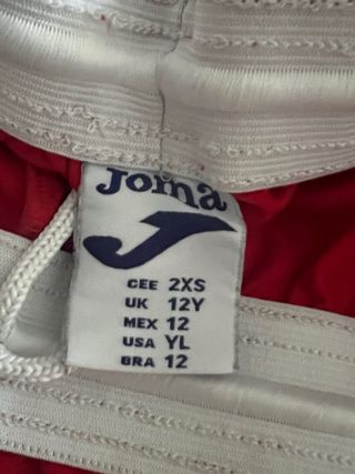 Pantalón 2ª equipación Getafe CF Joma Rojo 12 AÑOS