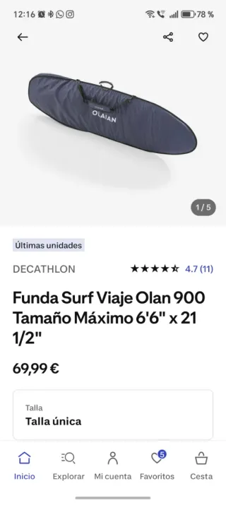 Funda Tabla Surf Olan 900 Decathlon