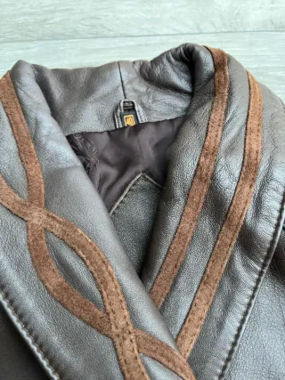Chaqueta Cuero Vintage Marrón