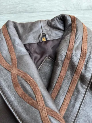 Chaqueta Cuero Vintage Marrón