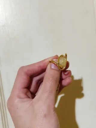 Anillo Majorica de plata 925 bañado en oro y perla