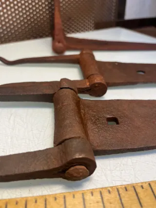 4 Bisagras Grandes Antiguas Hierro Forjado