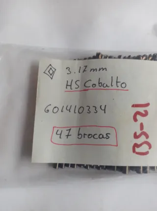 Lote 47 Brocas HS Cobalto 3.17mm
