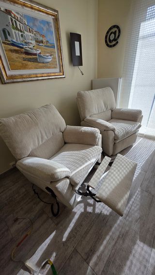 2 Sillones Eléctricos Reclinables Tela