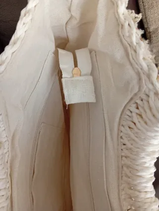 Bolso rafia blanco mano y colgar