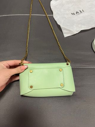 Borsetta Nali verde menta con catena oro