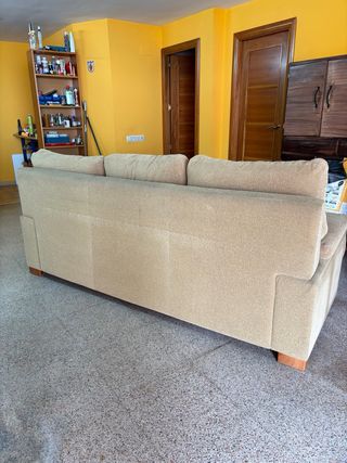 Sofá de 3 plazas en tela beige