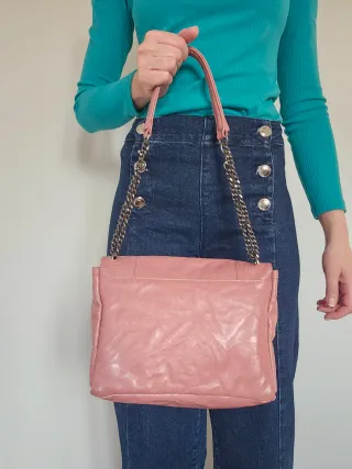 Bolso ZARA rosa claro con cadena COMO NUEVO