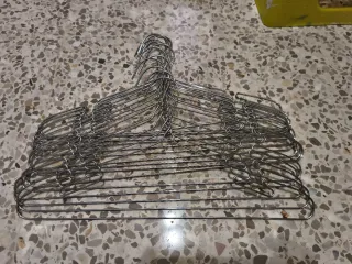 16 Perchas Metálicas Plateadas