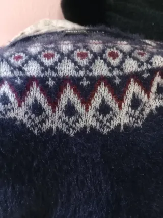 Poncho Jersey Azul Multicolor tacto suave