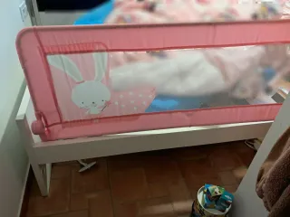 Barrera de Cama Infantil Rosa Conejito