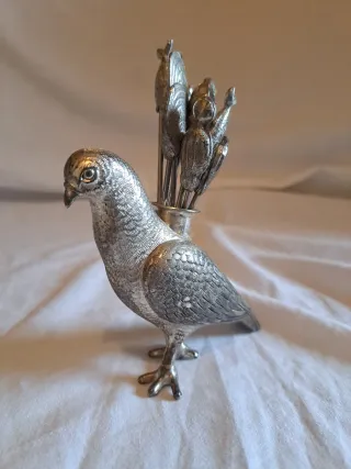 Faisán/Perdiz Soporte Palillos Metal vintage