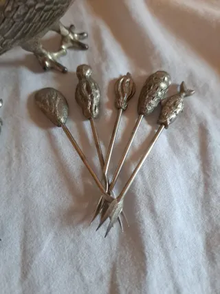 Faisán/Perdiz Soporte Palillos Metal vintage