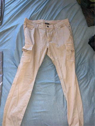 Pantaloni cargo beige donna