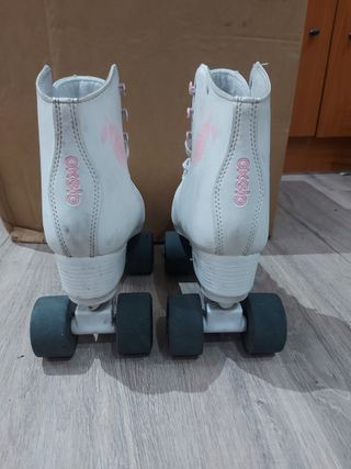 Patines Oxelo T37 blancos ruedas paralelas