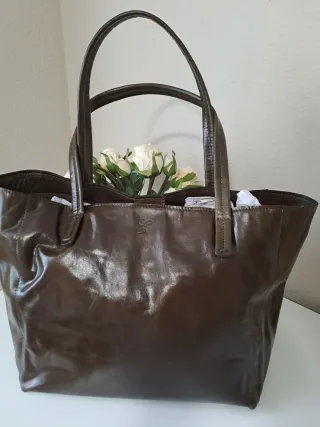 Bolso de piel EseoEse marrón