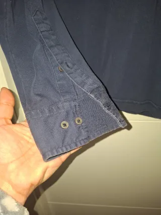 Polo Hackett manga larga azul