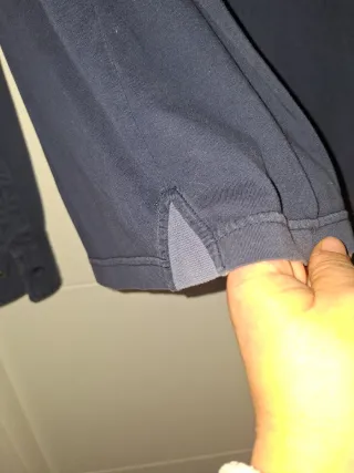 Polo Hackett manga larga azul